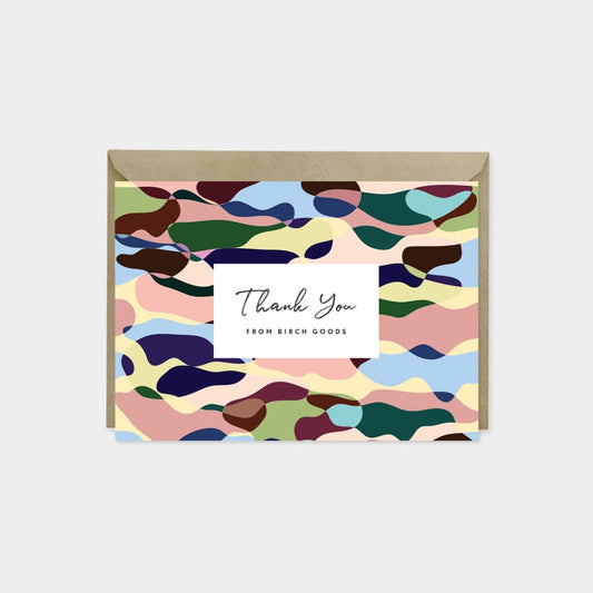 Abstract Camo Custom Thank You Card-Greeting & Note Cards-The Design Craft