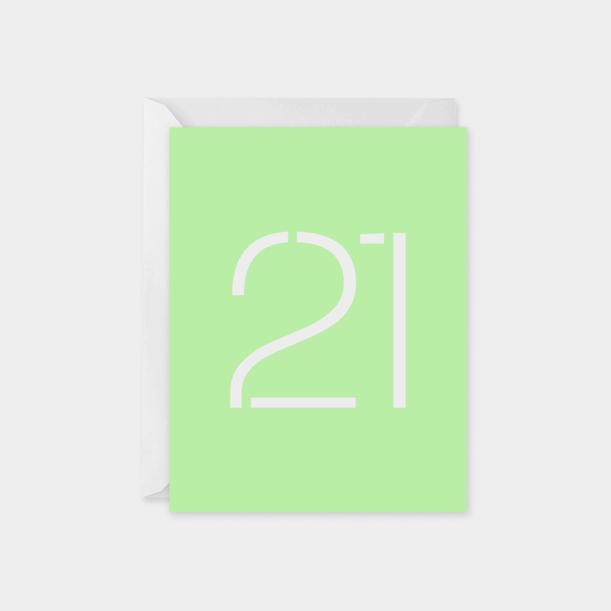 Age 21 Stencil Number Birthday Card-Greeting & Note Cards-The Design Craft