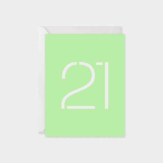 Age 21 Stencil Number Birthday Card-Greeting & Note Cards-The Design Craft