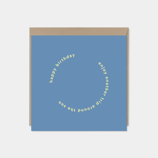 "Another Trip Around the Sun" Blue Birthday Card-The Design Craft