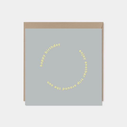 "Another Trip Around the Sun" Gray Birthday Card-The Design Craft