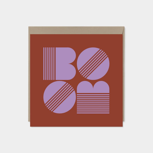 "BOOM" Modern Geo Card Set, Word Art-Greeting & Note Cards-The Design Craft