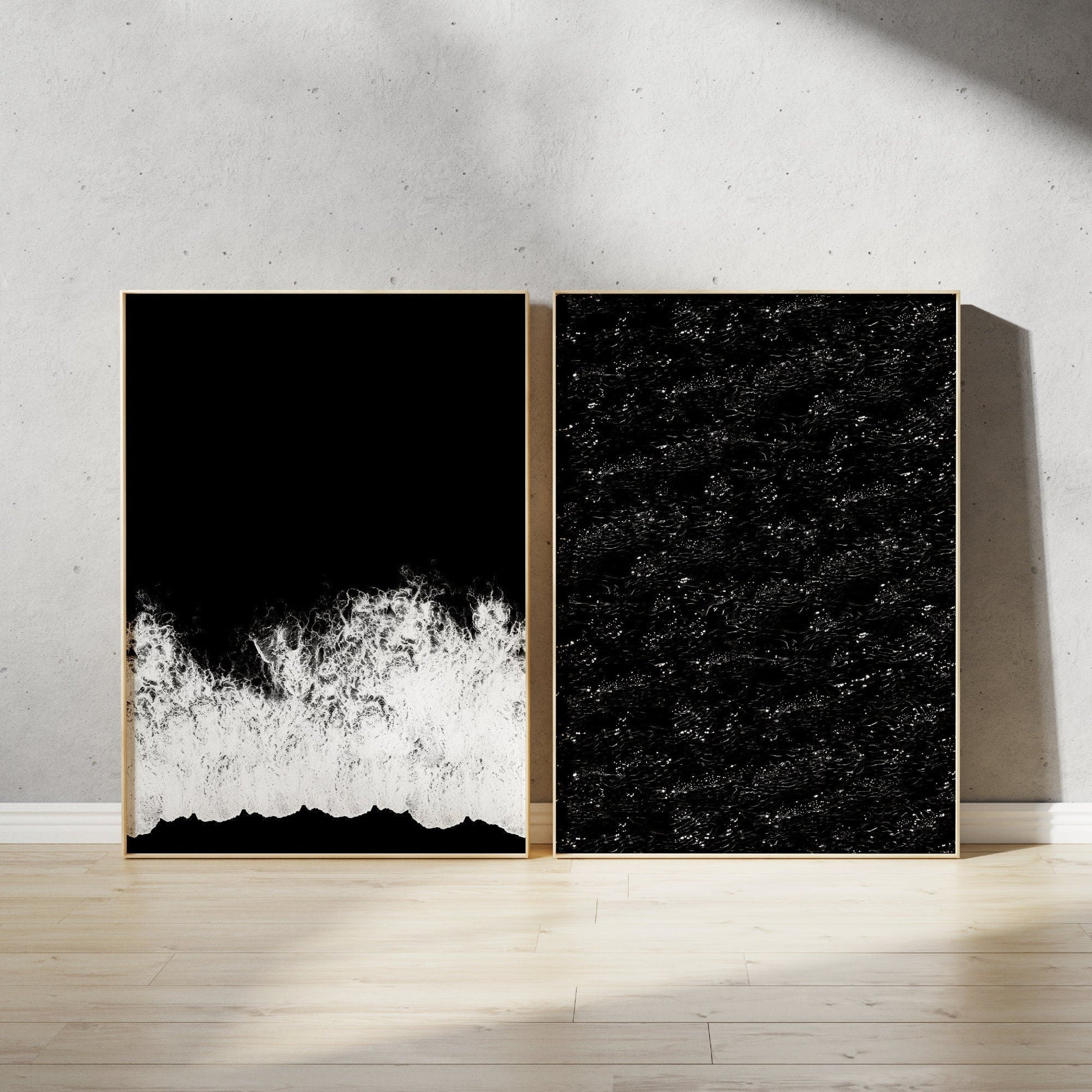 Beach Noir Art, Black and White Wall Art-The Design Craft