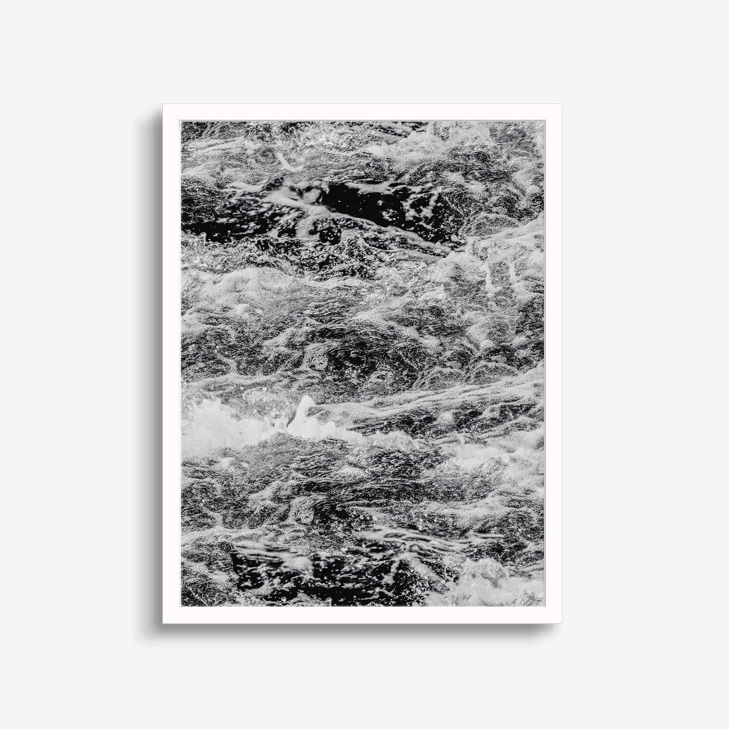 Beach Noir Art Print, Monochrome Waves-Art Prints-The Design Craft