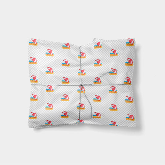 Beach Umbrella Vacation Emoji Gift Wrap-Gift Wrapping-The Design Craft