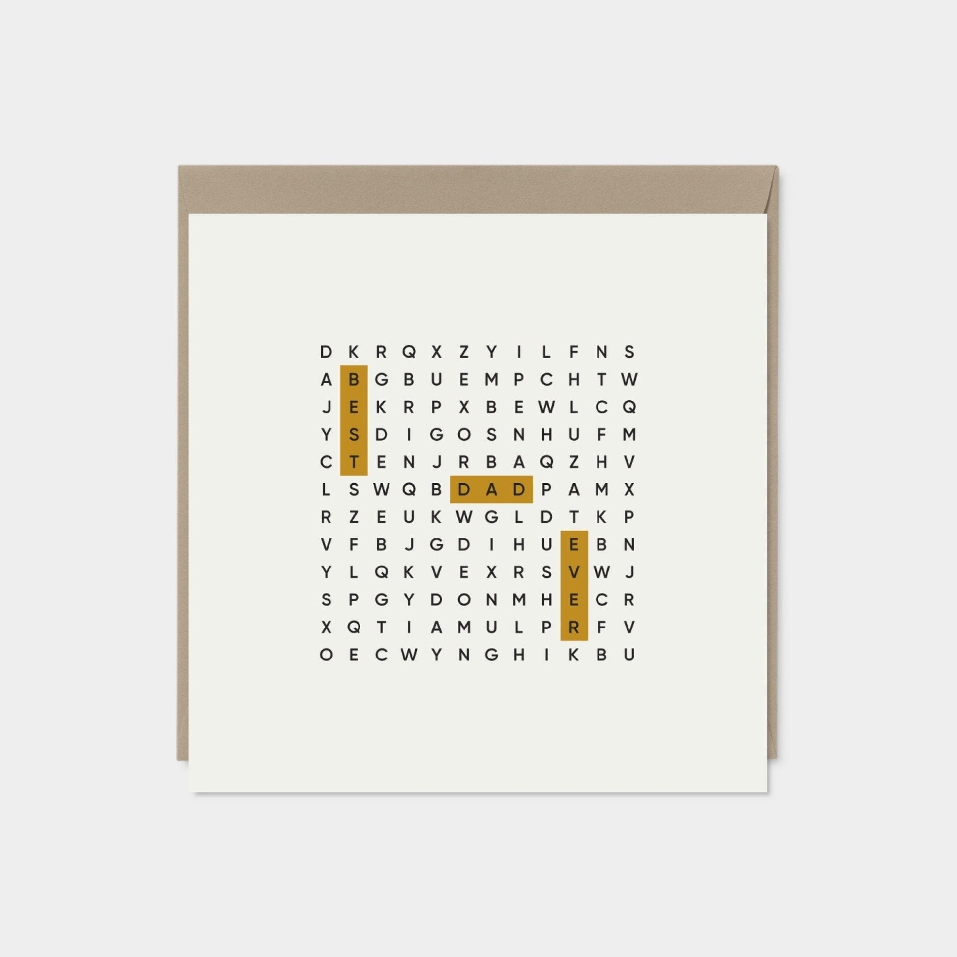 Best Dad Ever Square Word Search Card VI-Greeting & Note Cards-The Design Craft