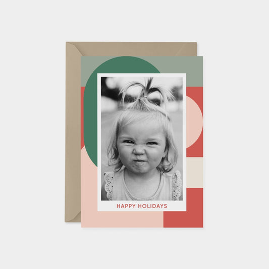 Big Geo Holiday Photo Card, Colorful-Greeting & Note Cards-The Design Craft