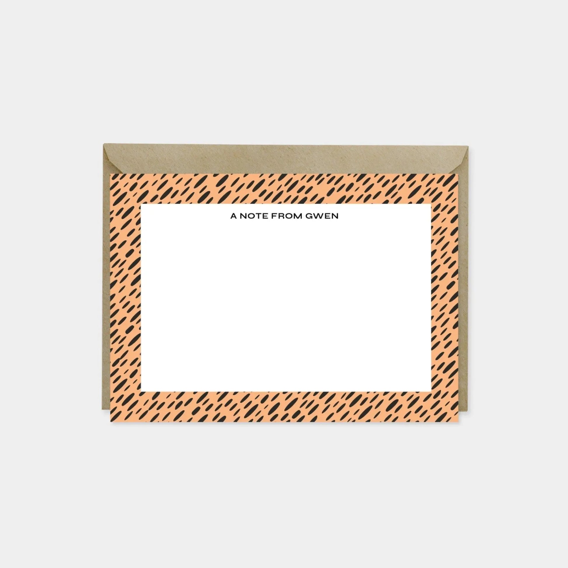 Big Paint Daubs Terracotta Pattern Note Cards