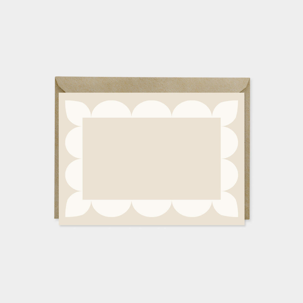 Big Scallop Border Note Cards VIII-Greeting & Note Cards-The Design Craft