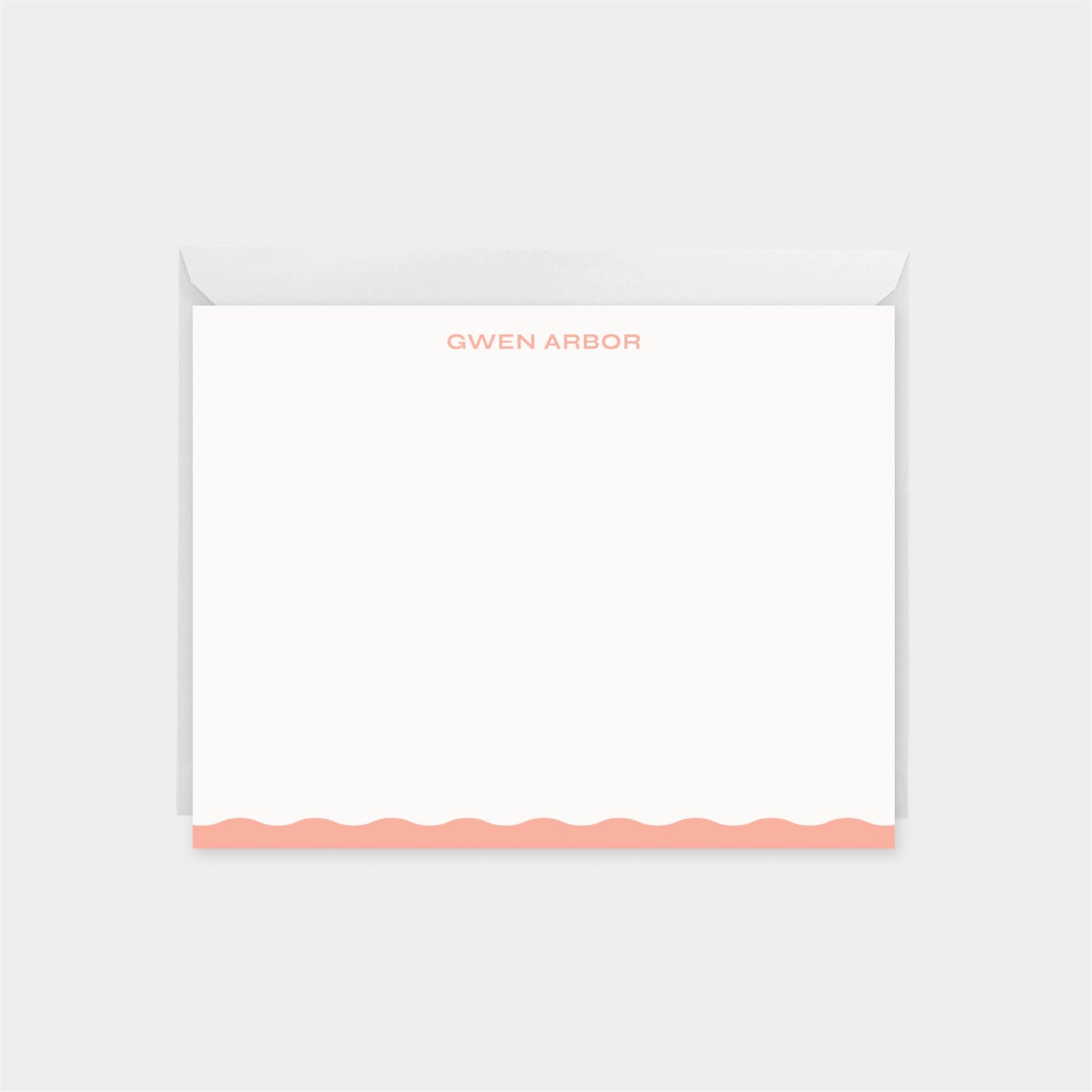 Birth Announcement Wavy Edge Note Card-Greeting & Note Cards-The Design Craft