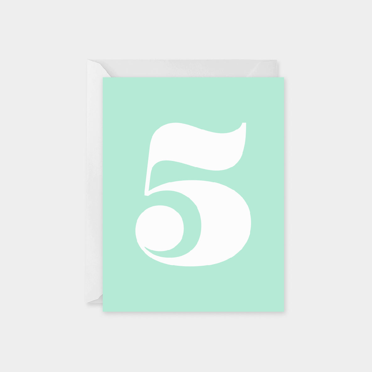 Birthday Age Card, Five, Serif Number-Greeting & Note Cards-The Design Craft