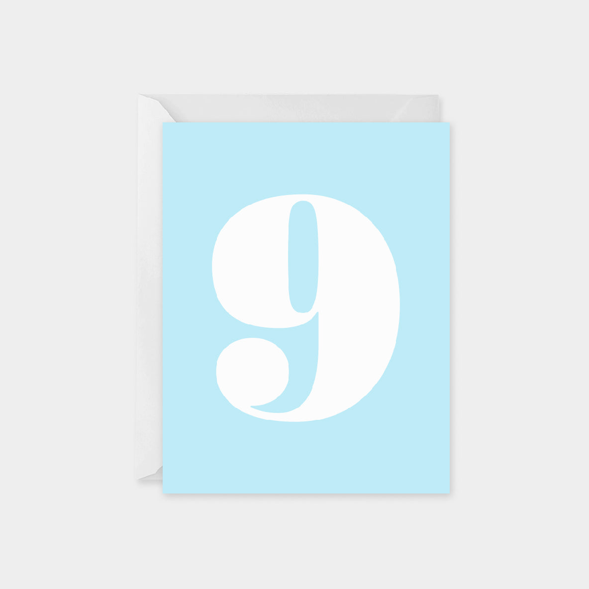 Birthday Age Card, Nine, Serif Number-Greeting & Note Cards-The Design Craft