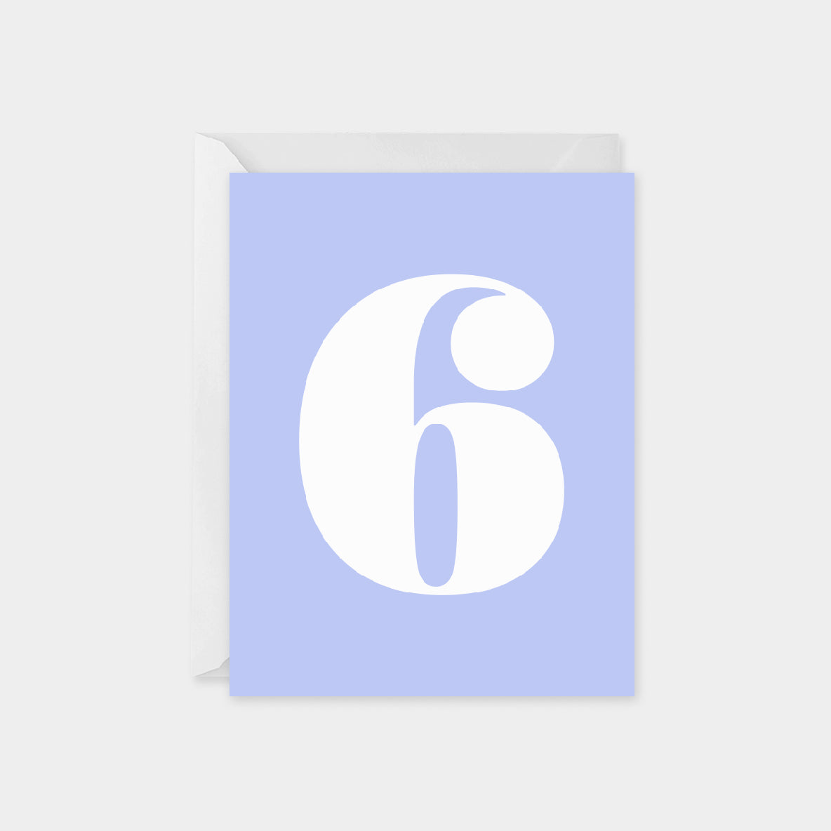 Birthday Age Card, Six, Serif Number-Greeting & Note Cards-The Design Craft