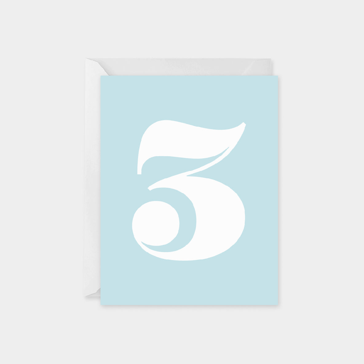 Birthday Age Card, Three, Serif Number-Greeting & Note Cards-The Design Craft