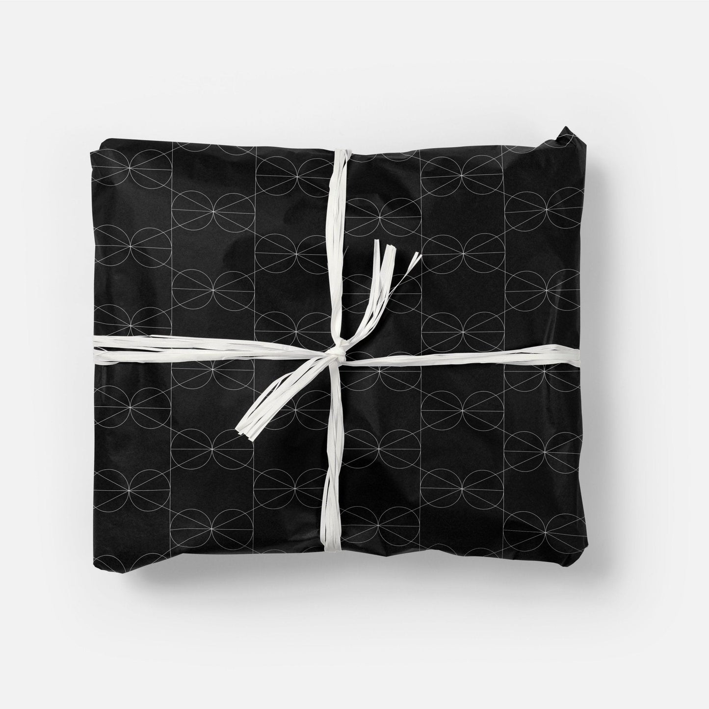 Black Geowire Gift Wrap-Gift Wrapping-The Design Craft