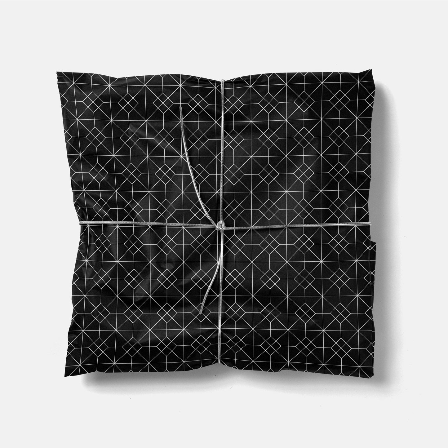 Black Geowire Gift Wrap IV-Gift Wrapping-The Design Craft