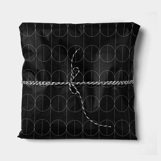 Black Geowire Gift Wrap IX-Gift Wrapping-The Design Craft