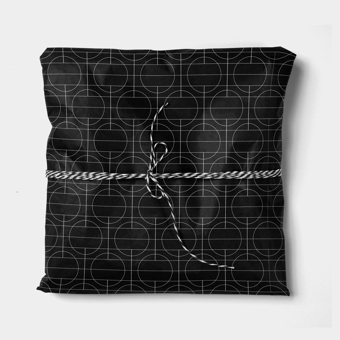 Black Geowire Gift Wrap V-Gift Wrapping-The Design Craft