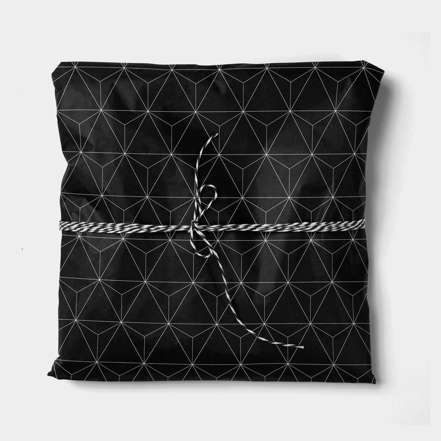 Black Geowire Gift Wrap VI-Gift Wrapping-The Design Craft