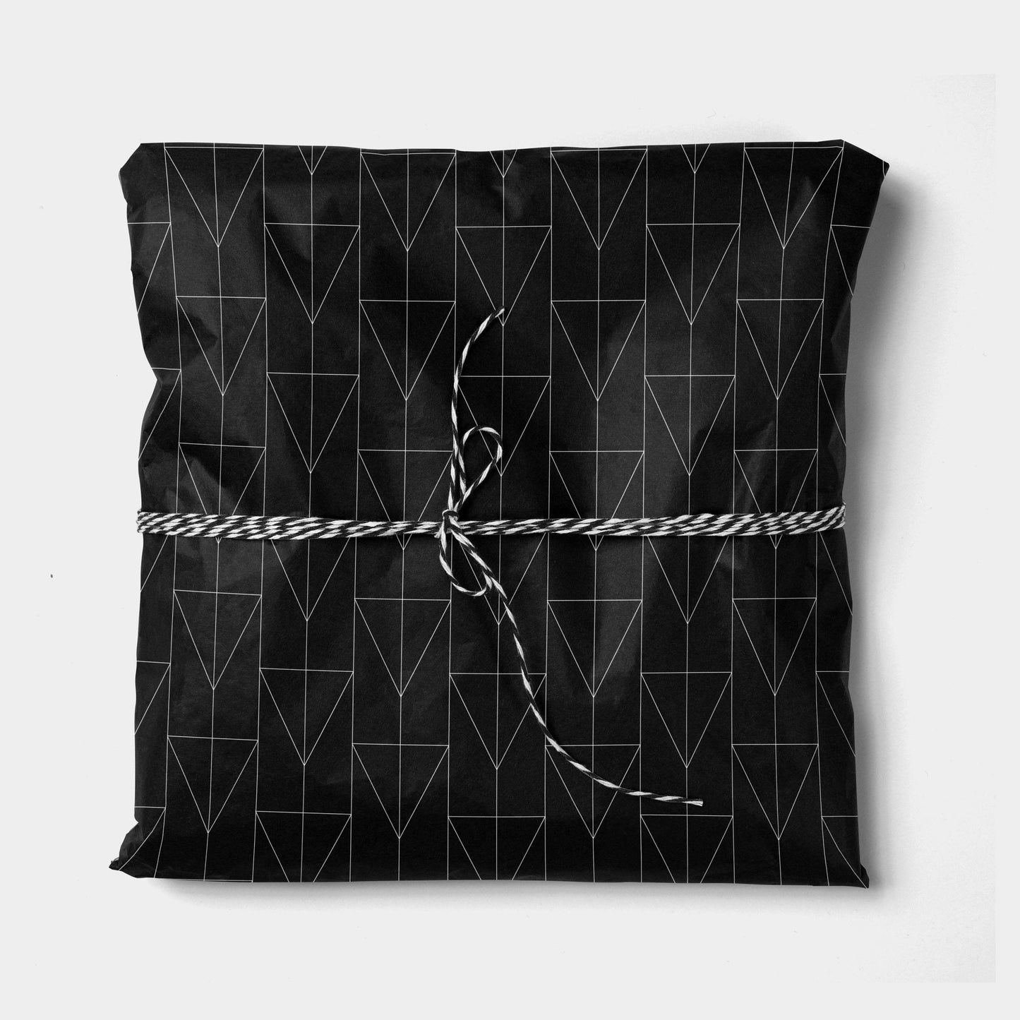 Black Geowire Gift Wrap VII-Gift Wrapping-The Design Craft