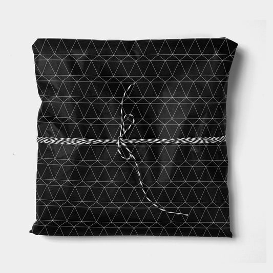 Black Geowire Gift Wrap VIII-Gift Wrapping-The Design Craft