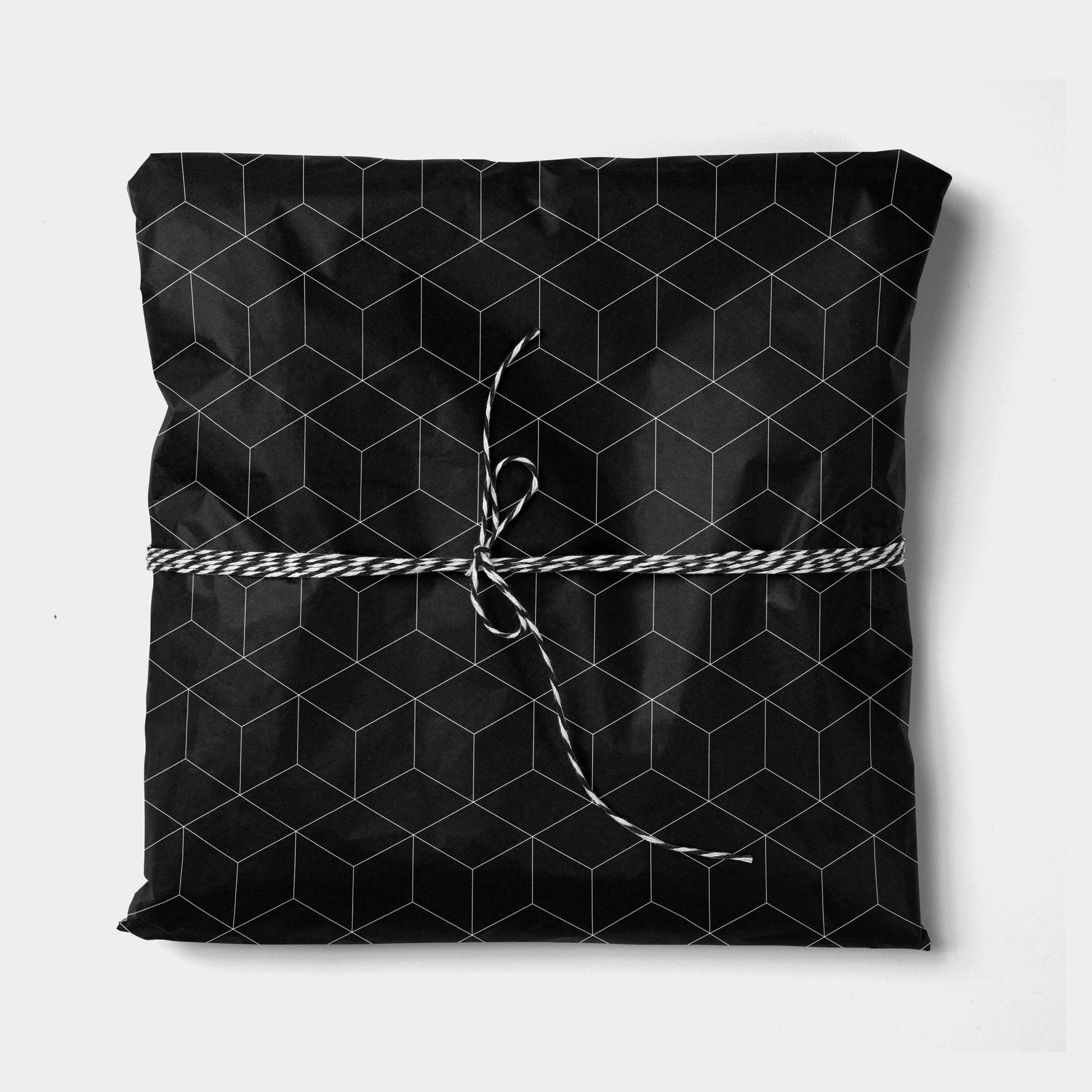 Black Geowire Gift Wrap X-Gift Wrapping-The Design Craft