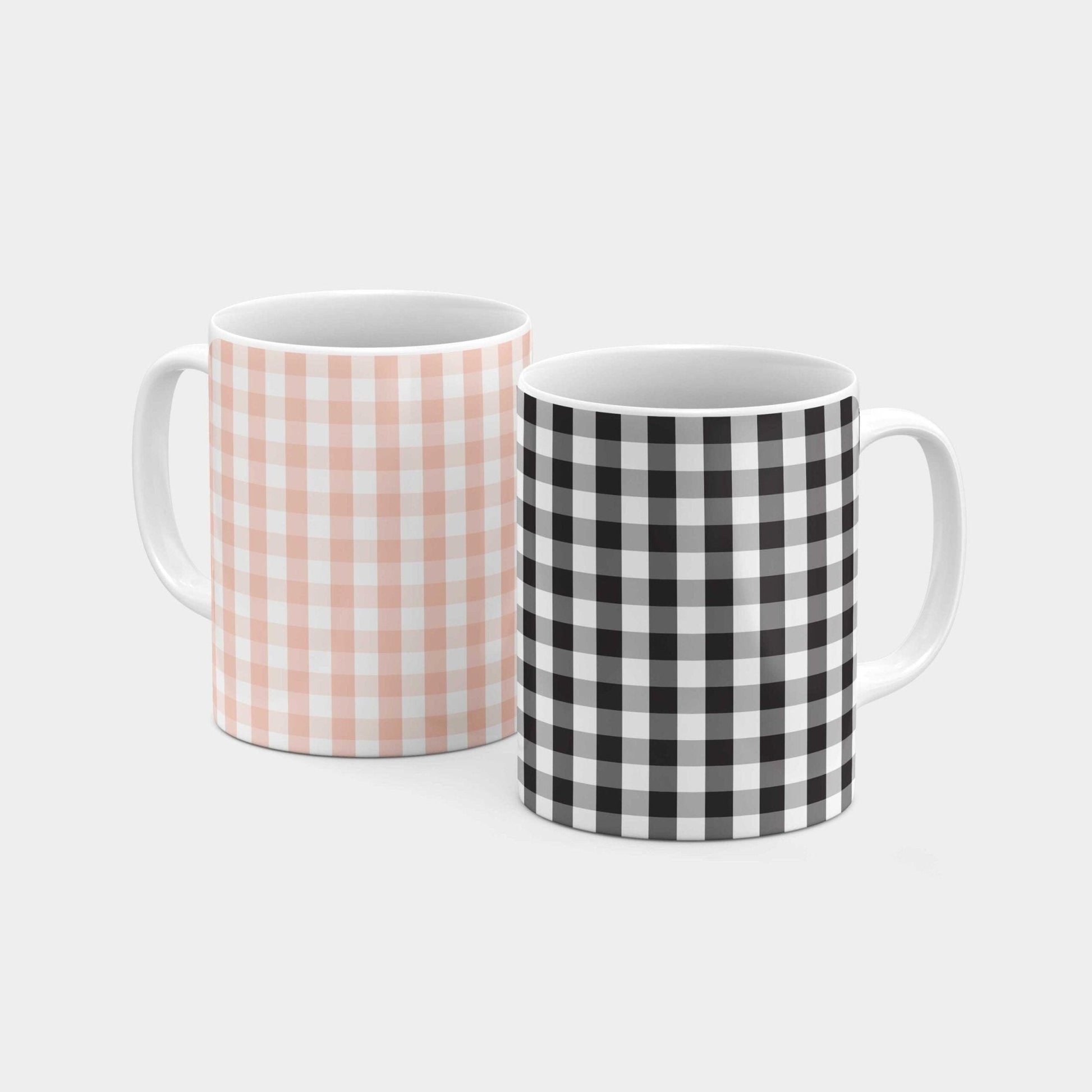 Black Gingham Mug-Mugs-The Design Craft