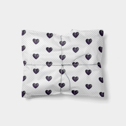 Black Heart Emoji Gift Wrap-Gift Wrapping-The Design Craft