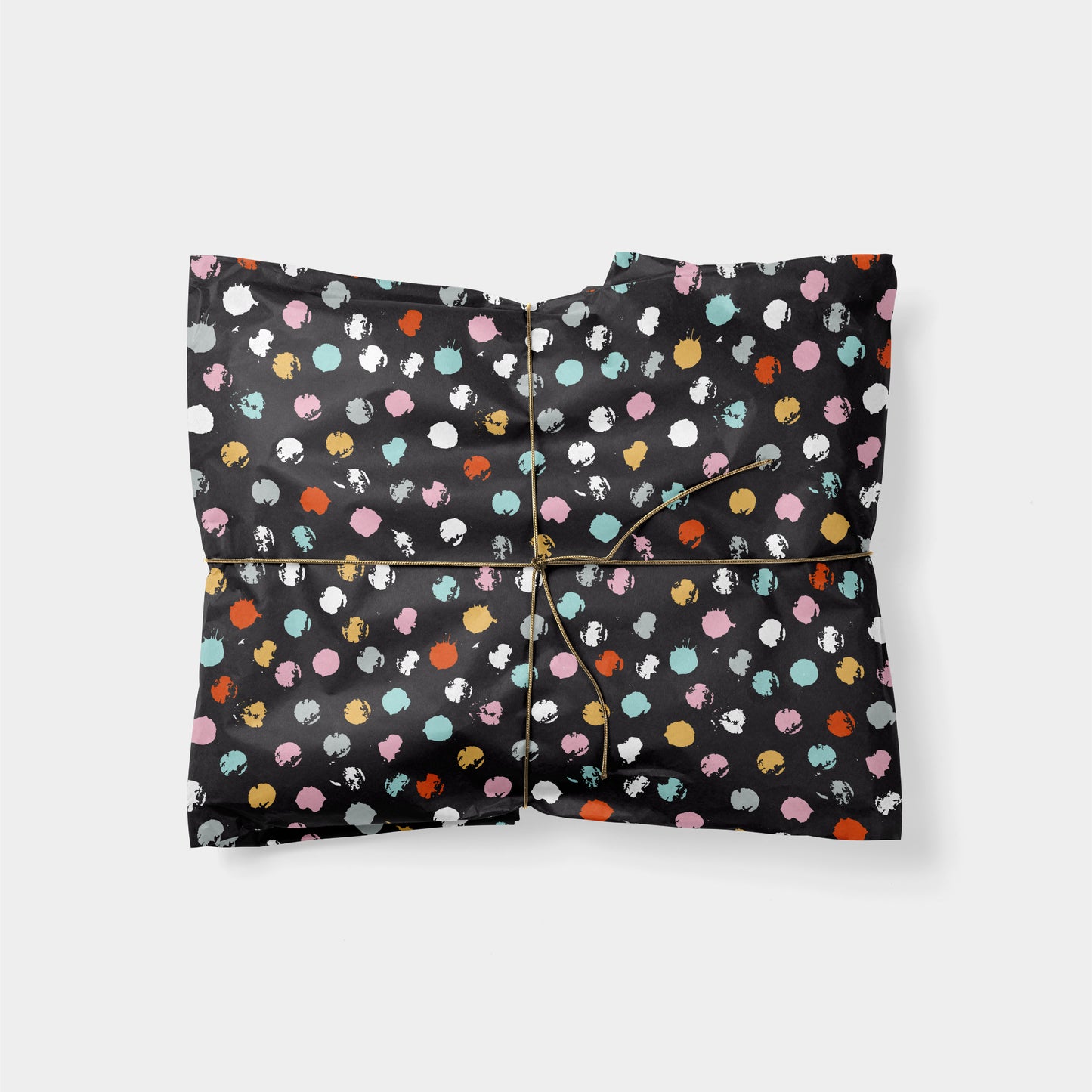 Black Multicolor Stamp Gift Wrap