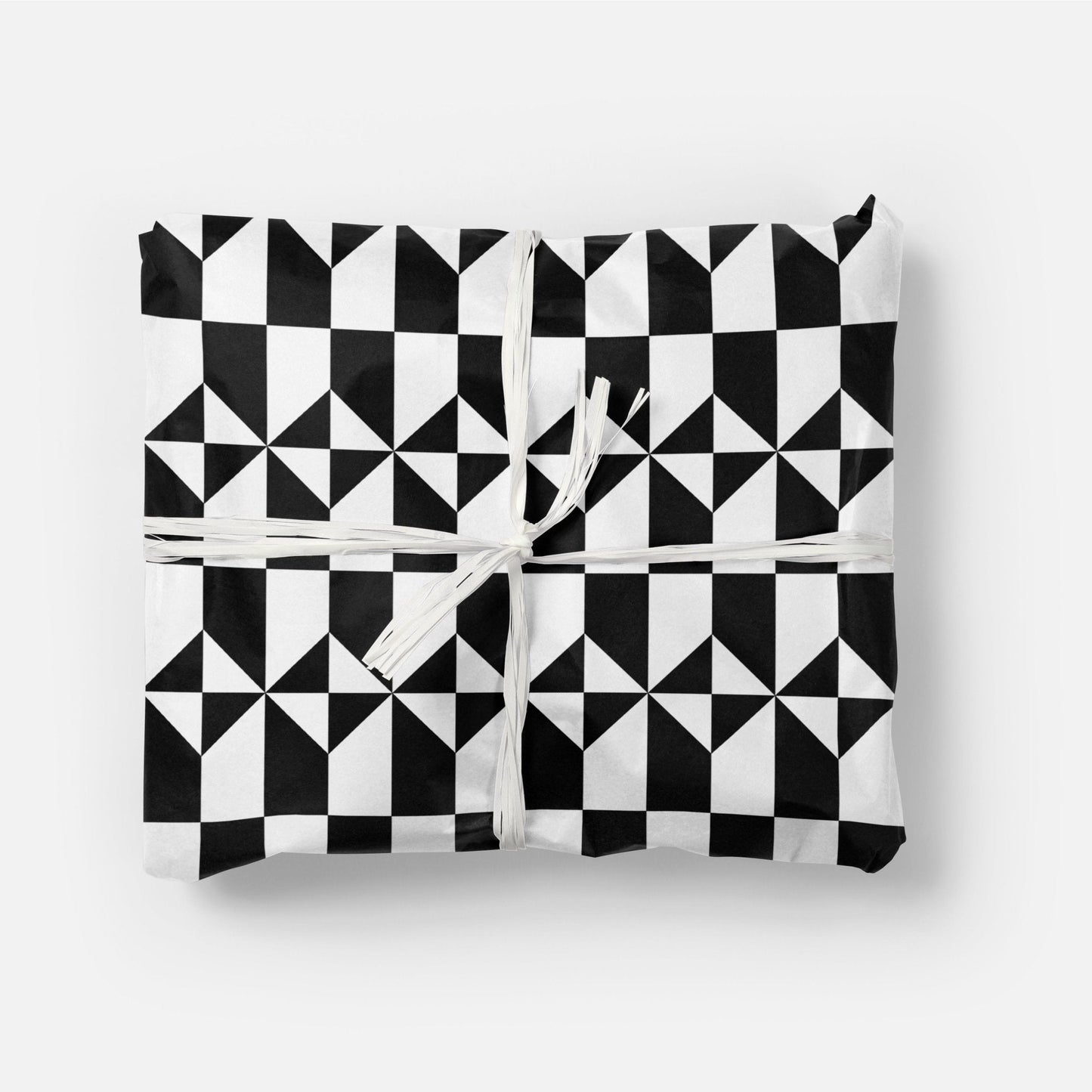 Black & White Geo Shape Gift Wrap II-Gift Wrapping-The Design Craft