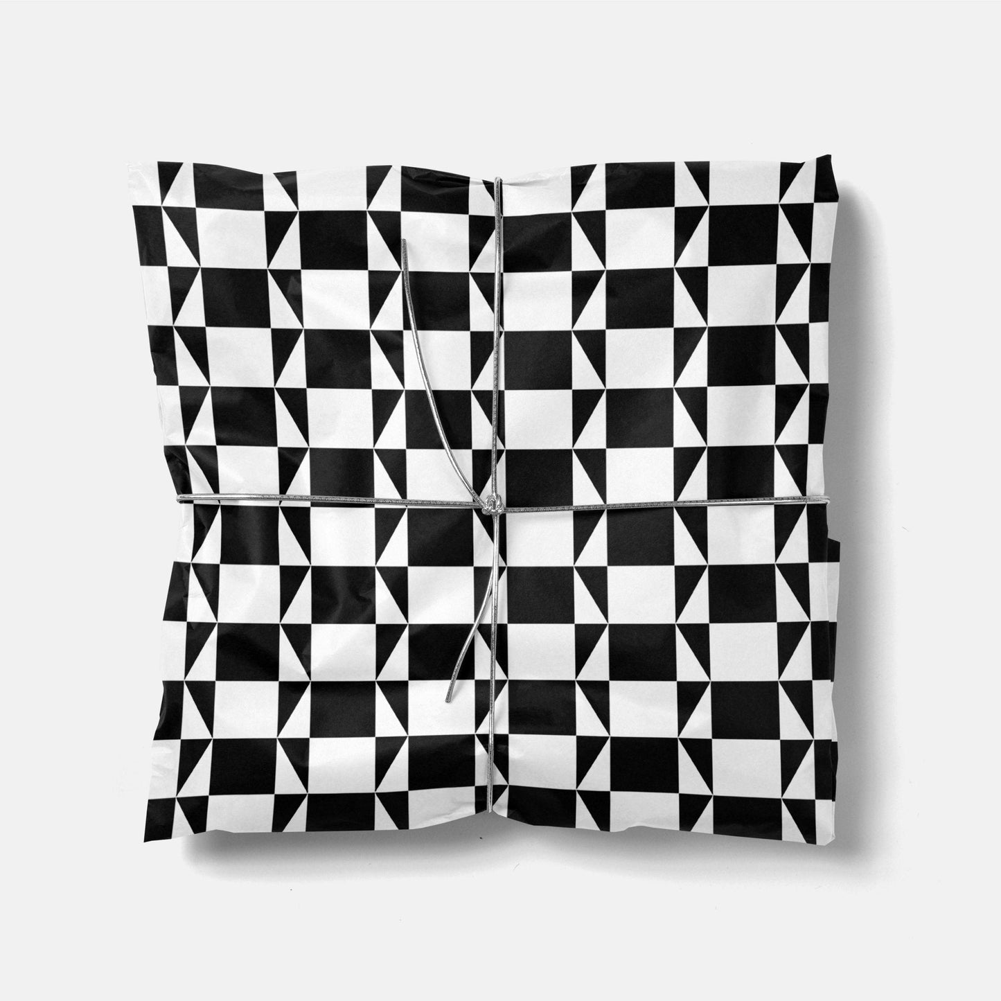 Black & White Geo Shape Gift Wrap IX-Gift Wrapping-The Design Craft