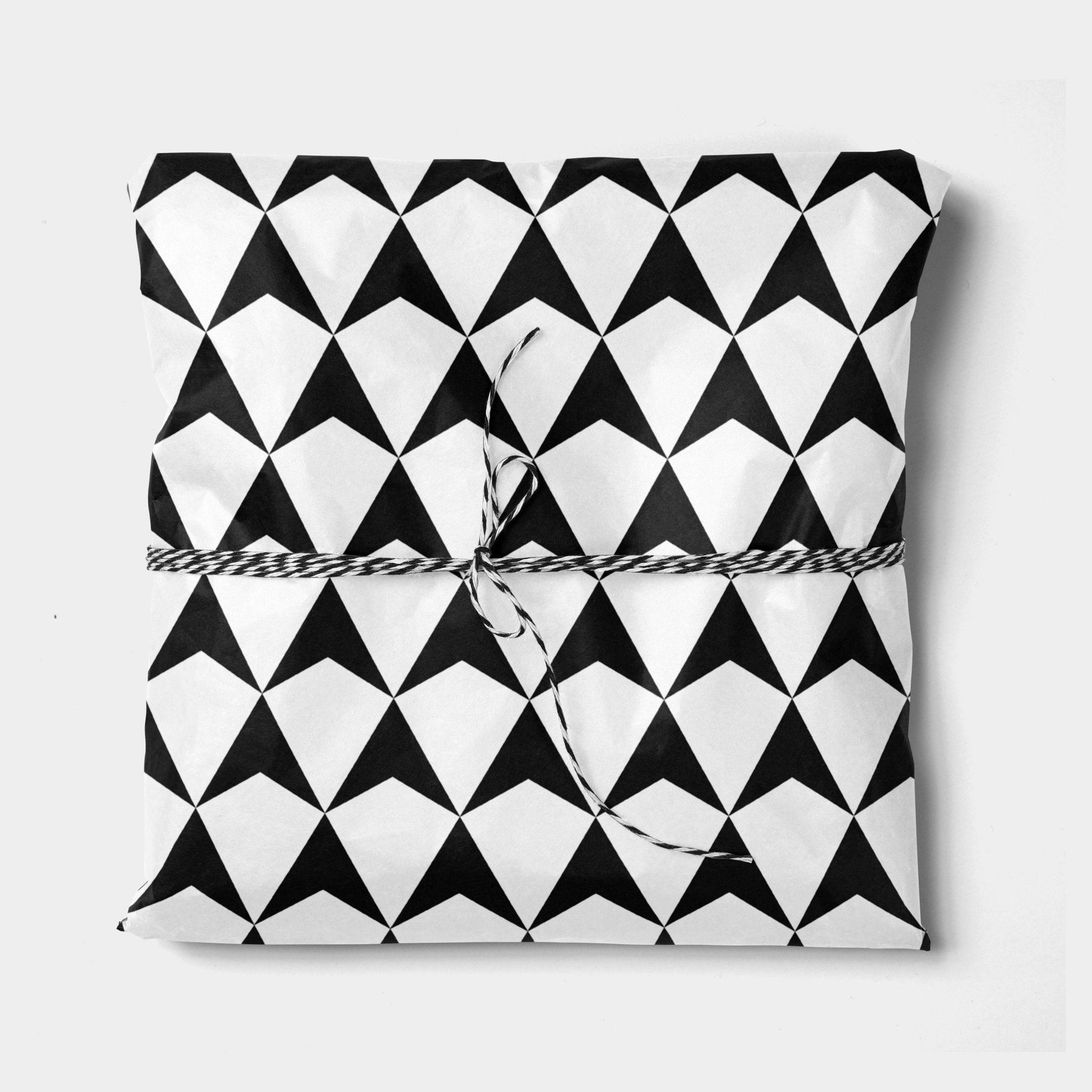 Black & White Geo Shape Gift Wrap V-Gift Wrapping-The Design Craft