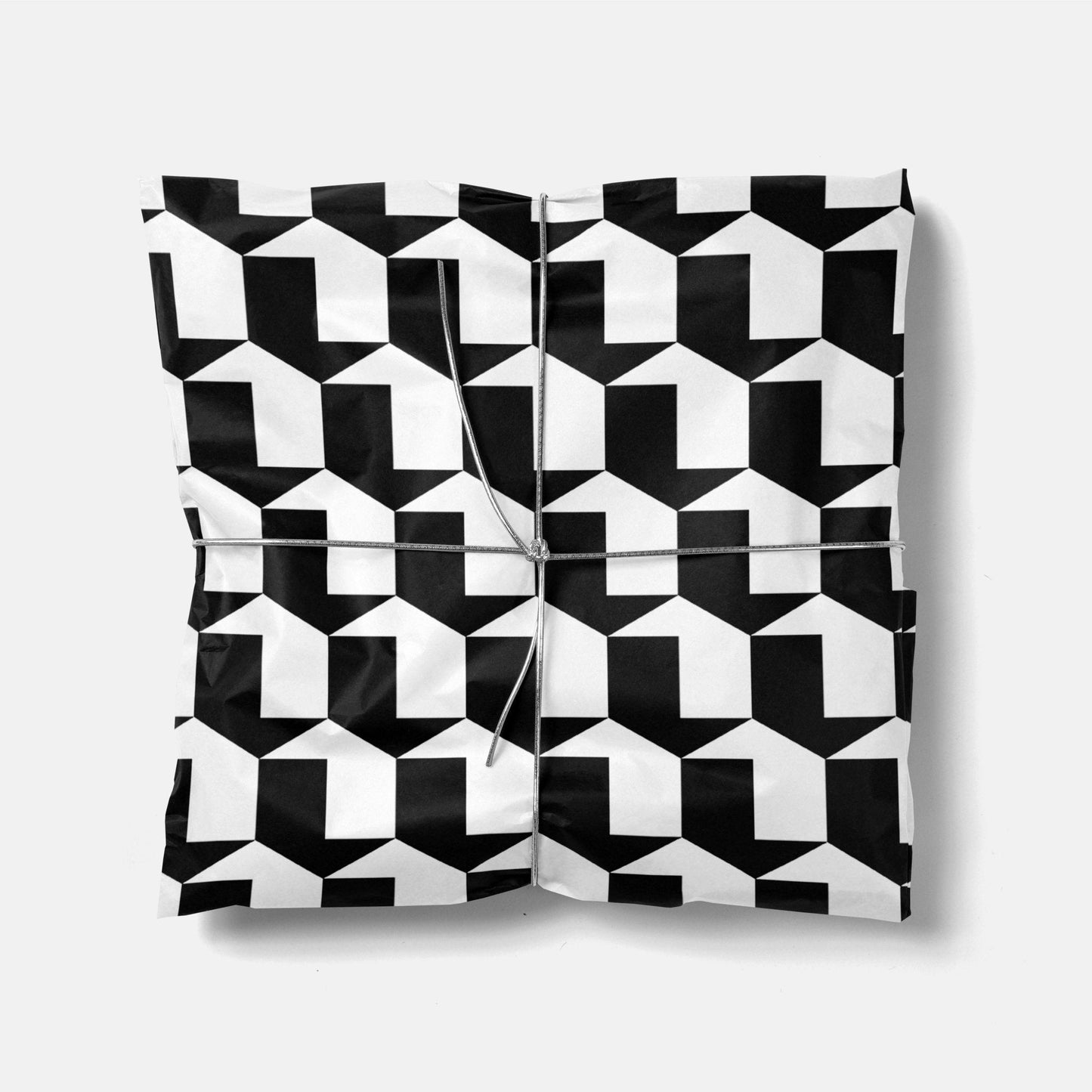 Black & White Geo Shape Gift Wrap X-Gift Wrapping-The Design Craft