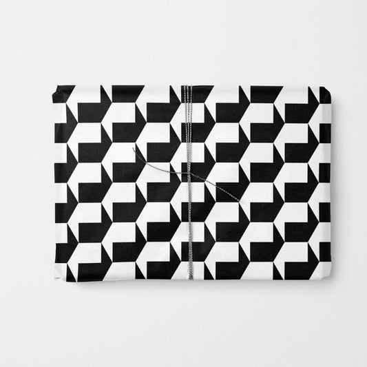 Black & White Geo Shape Gift Wrap XI-Gift Wrapping-The Design Craft