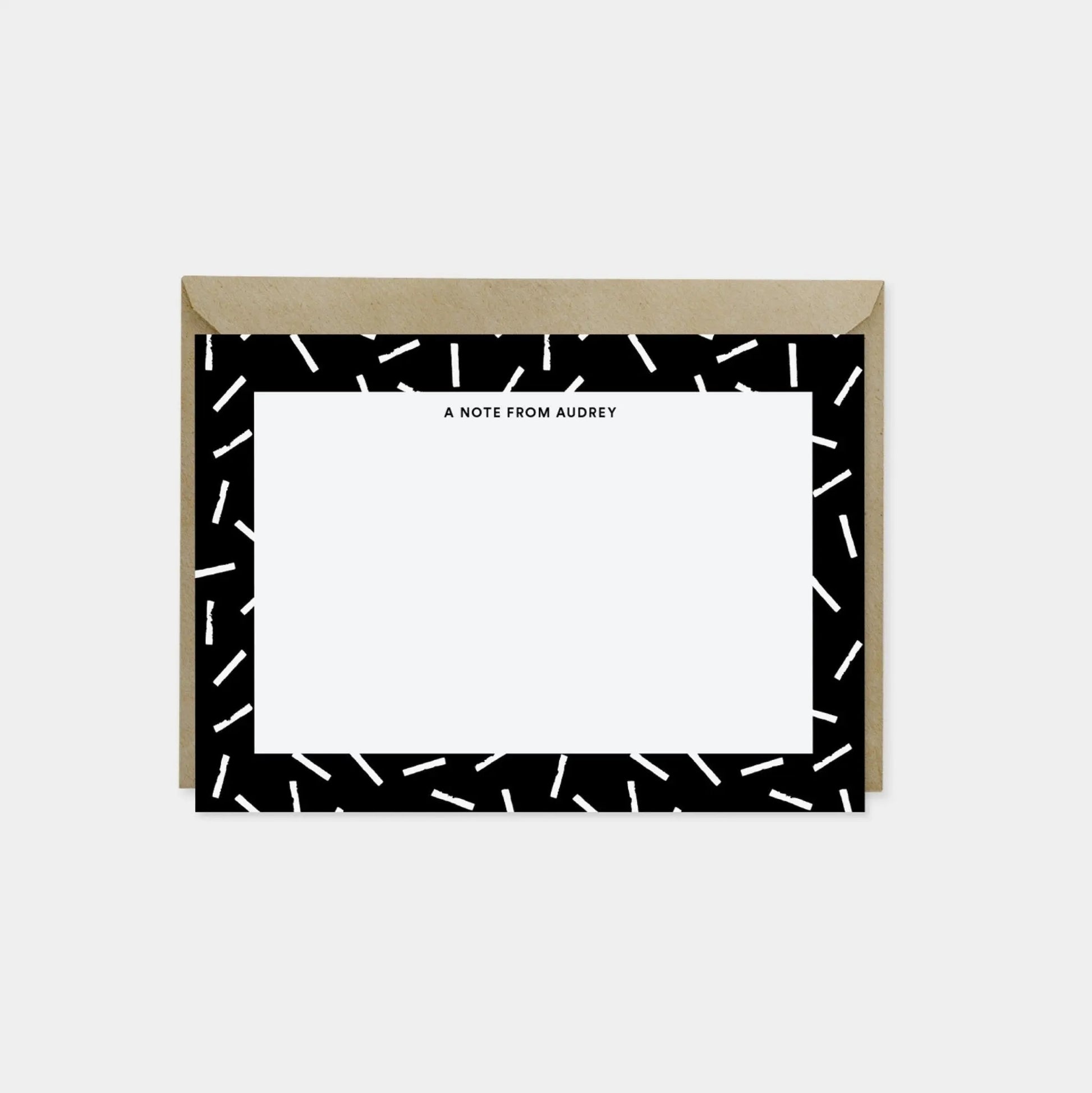 Black & White Pattern Border Note Cards