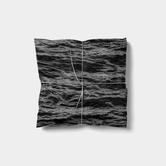 Black and White Beach Waves Gift Wrap-Gift Wrapping-The Design Craft