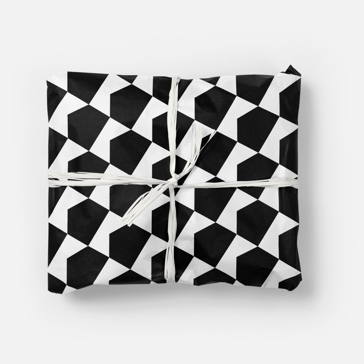 Black and White Geo Shapes Gift Wrap-Gift Wrapping-The Design Craft