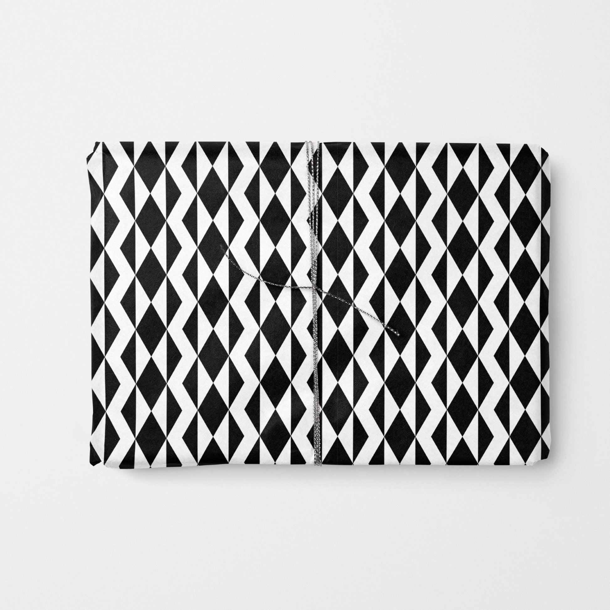 Black and White Geo Shapes Gift Wrap-Gift Wrapping-The Design Craft