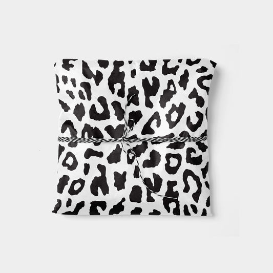 Black and White Leopard Print Gift Wrap-Gift Wrapping-The Design Craft
