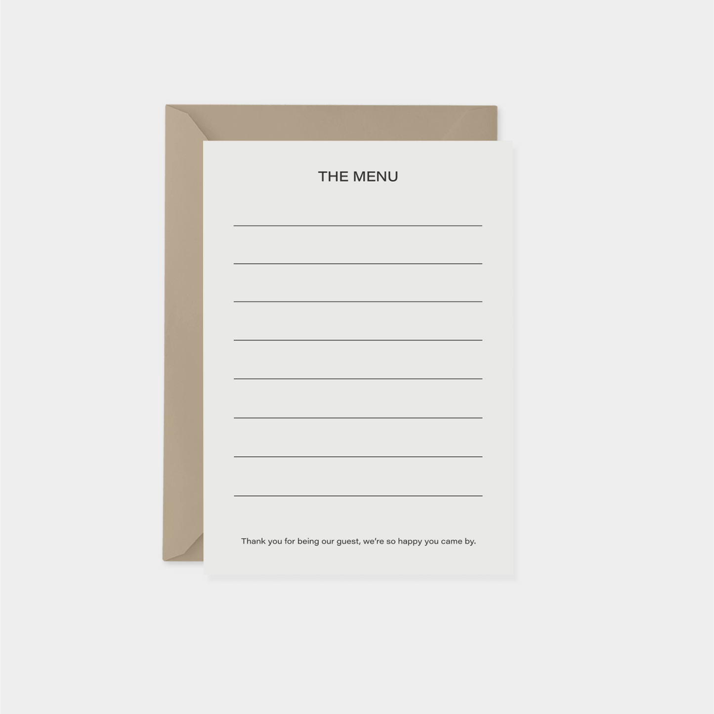 Blank Menu Card V-Greeting & Note Cards-The Design Craft