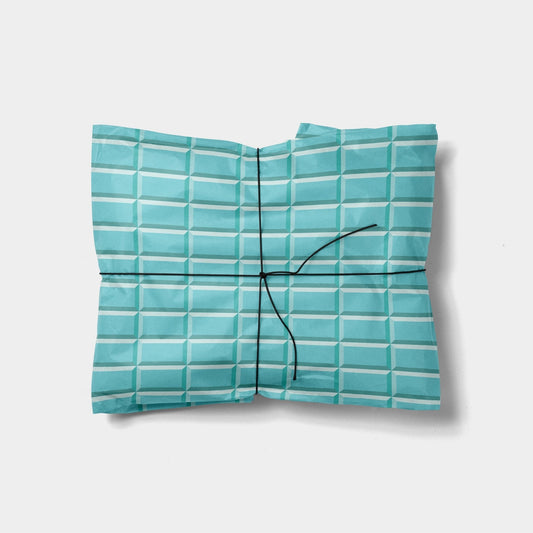 Blue 3D Block Gift Wrap-Gift Wrapping-The Design Craft