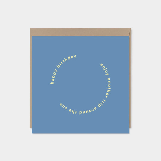 Blue "Another Trip Around the Sun" Birthday Card-Greeting & Note Cards-The Design Craft