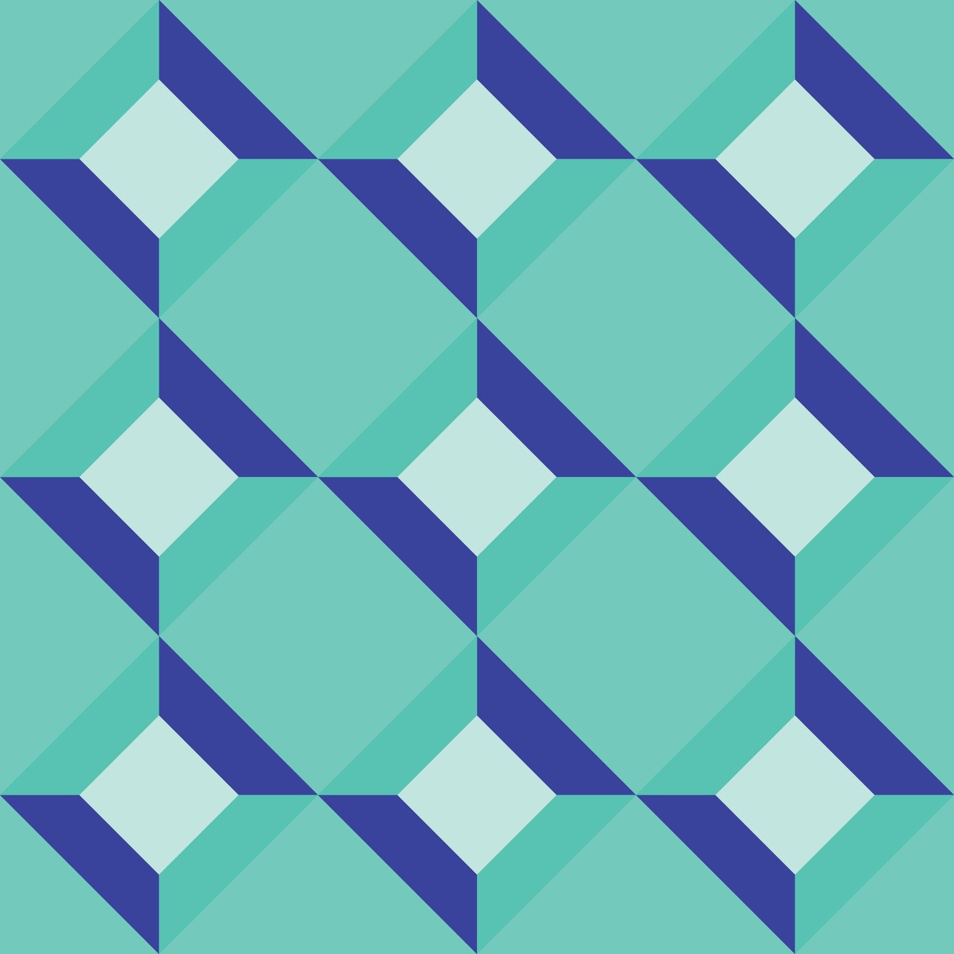 Blue & Aqua 3D Block Gift Wrap-Gift Wrapping-The Design Craft