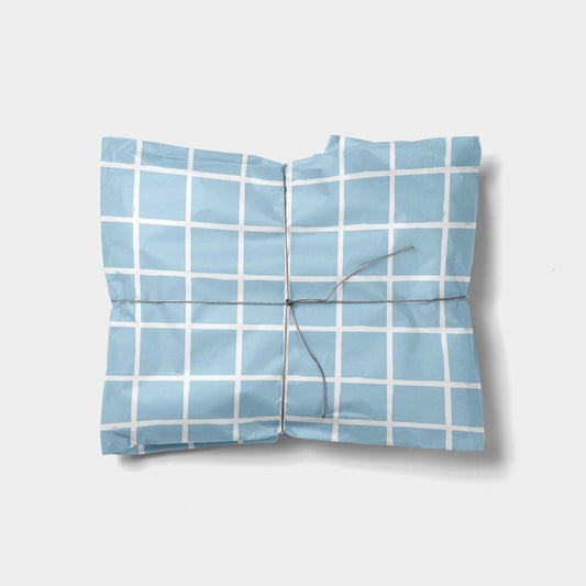 Blue Chalk Plaid Gift Wrap-Gift Wrapping-The Design Craft