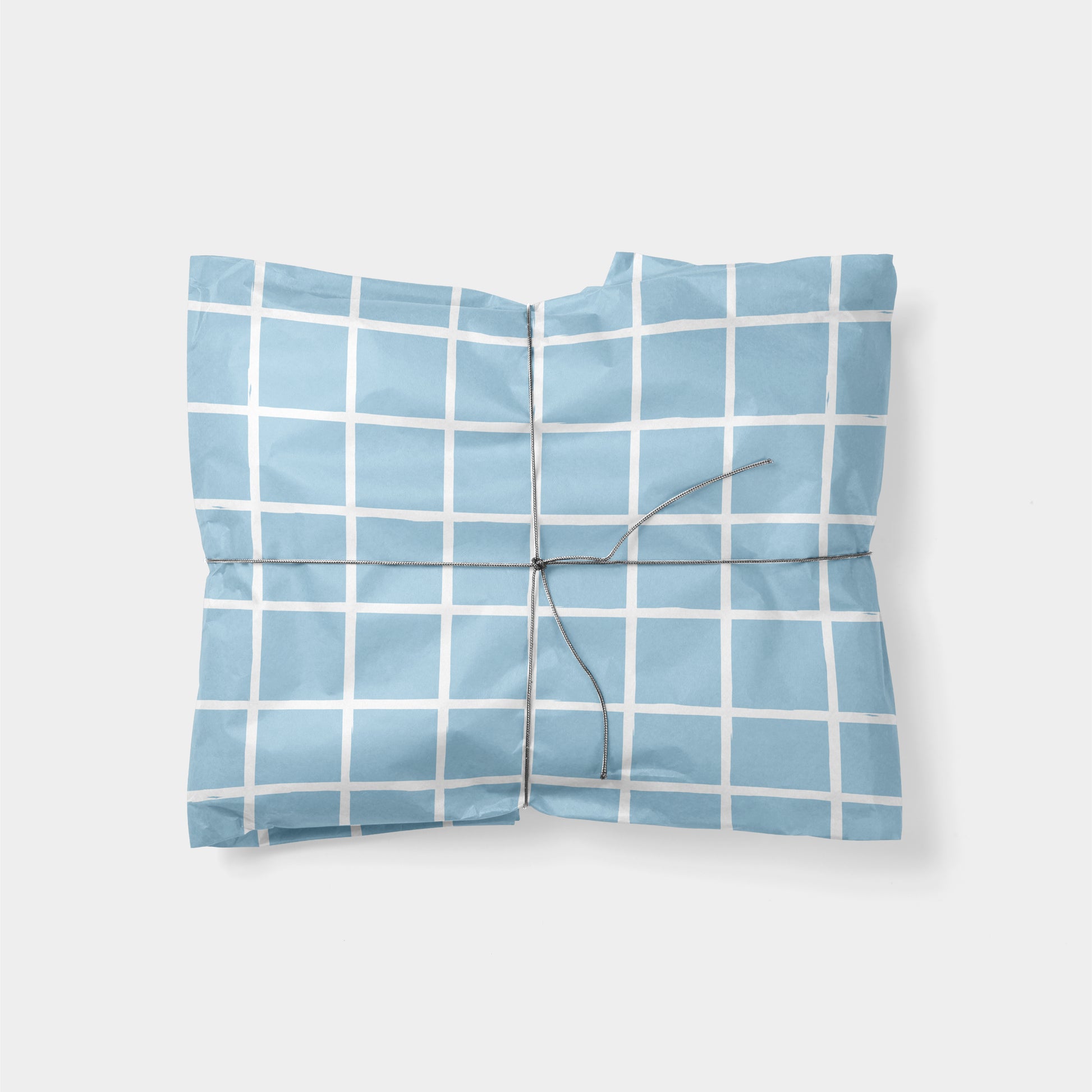 Blue Chalk Plaid Gift Wrap