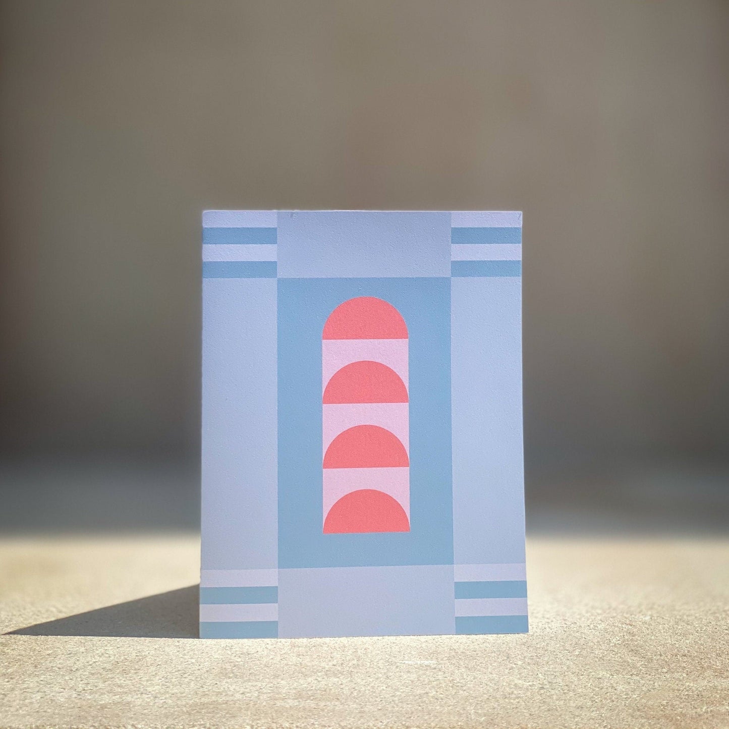 Blue & Coral Geo Card, Modern Blank-Greeting & Note Cards-The Design Craft