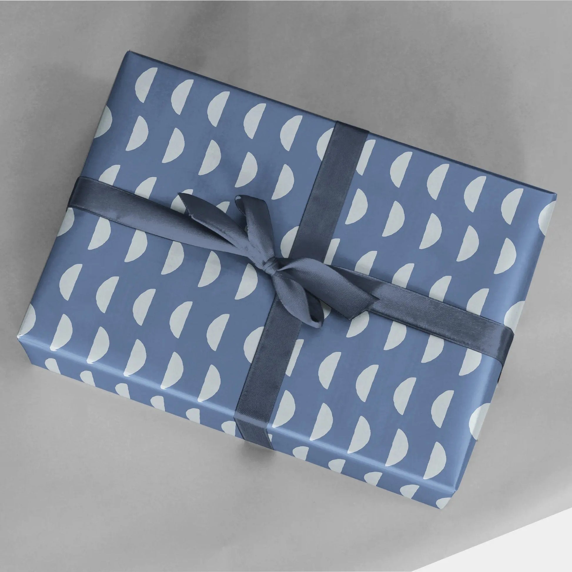Blue Crescent Stamp Gift Wrap