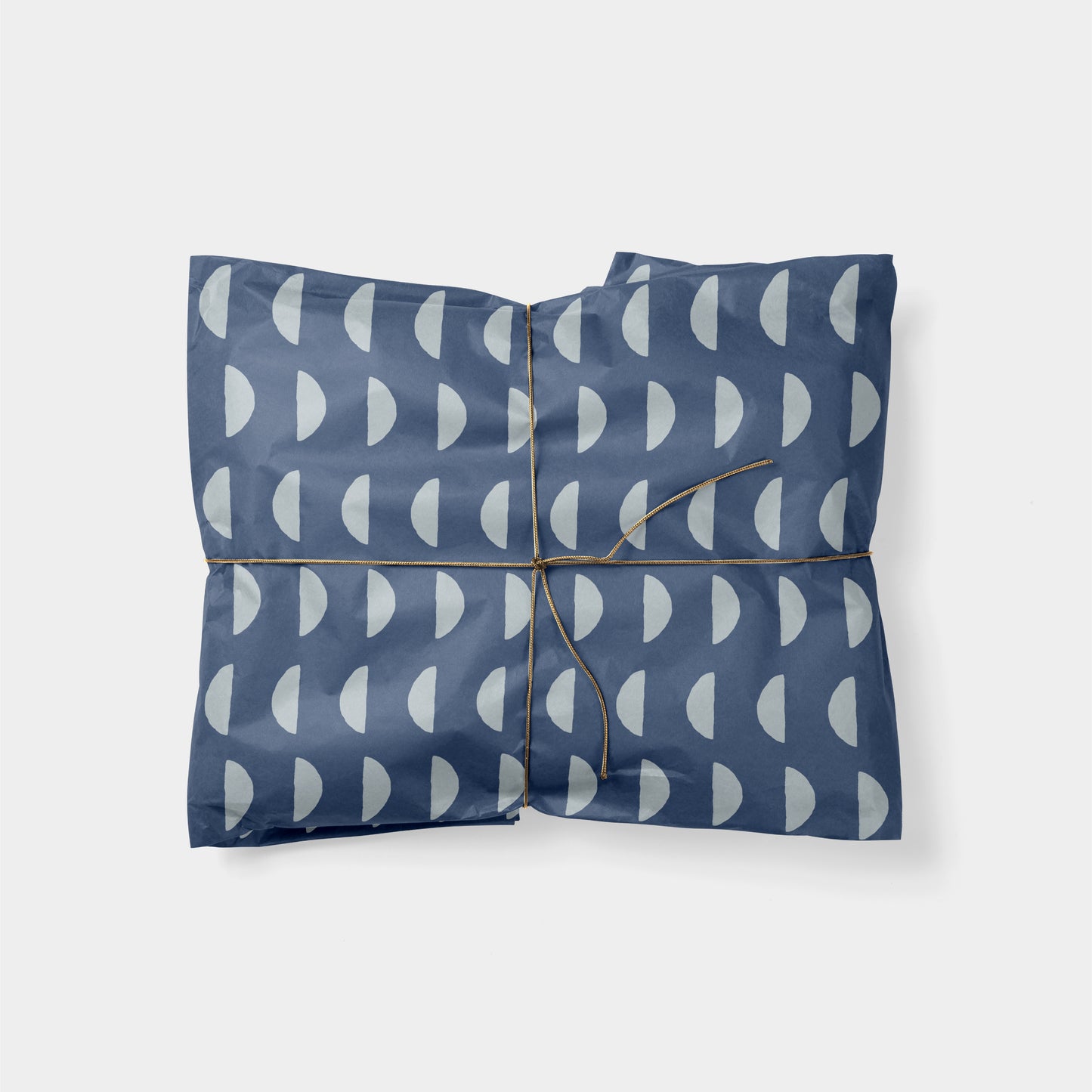 Blue Crescent Stamp Gift Wrap