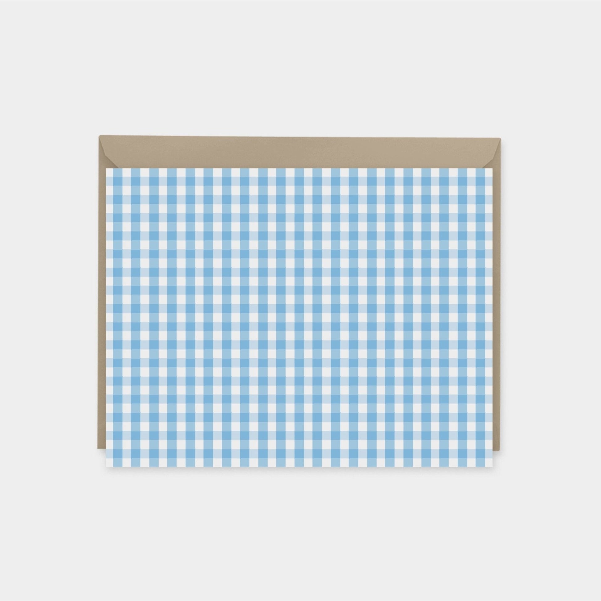 Blue Gingham Personalized Note Cards,-Greeting & Note Cards-The Design Craft