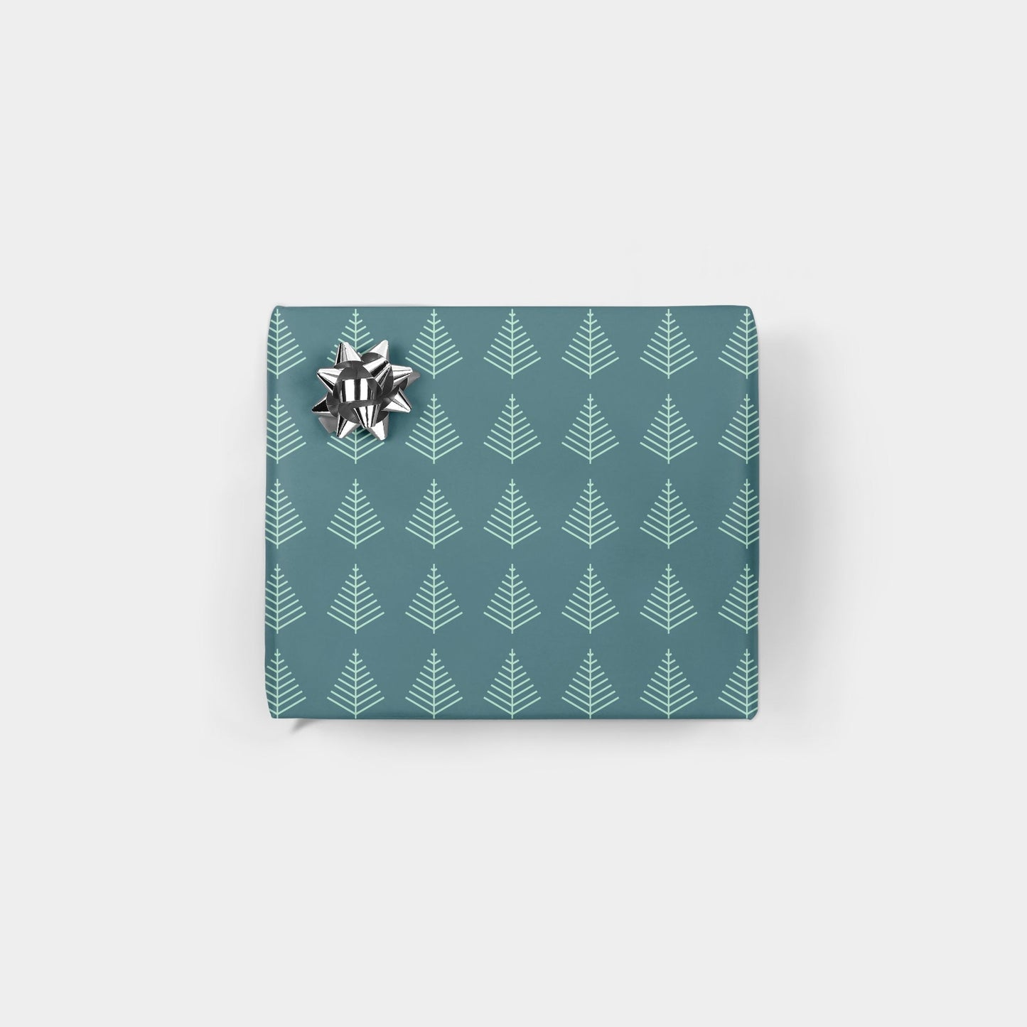 Blue Minimal Christmas Trees Holiday Gift Wrap-Gift Wrapping-The Design Craft